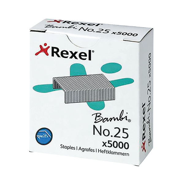 Rexel No.25 (4mm) Bambi Staples (Box of 5000)