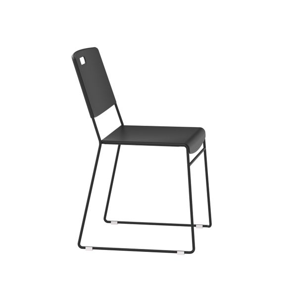 Titan Arc High Density Stacker Chair 520x545x805mm Black KF70153