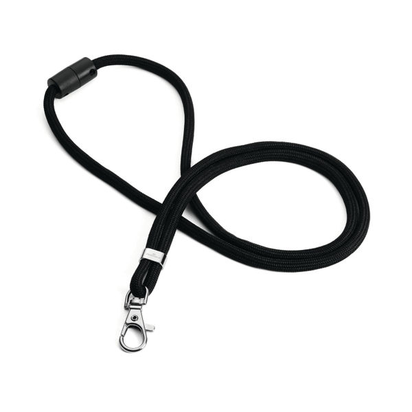 Durable Fabric Lanyard Black Pk10