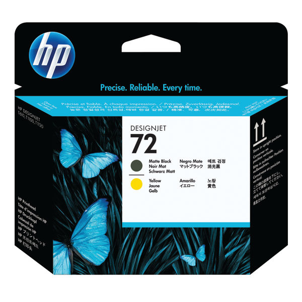 HP 72 Inkjet Printhead (Matte Black/Yellow) (C9384A)