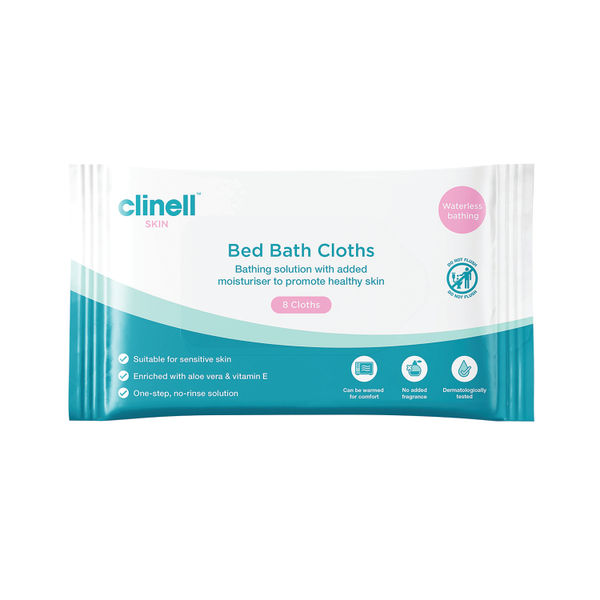 Clinell Carell Bed Bath Wipe x8 Pk24