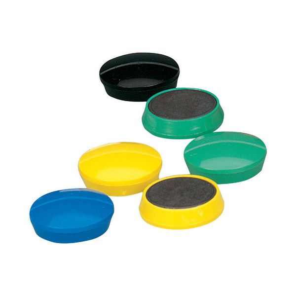 5 Star Office Round Plastic Covered Magnets 30mm