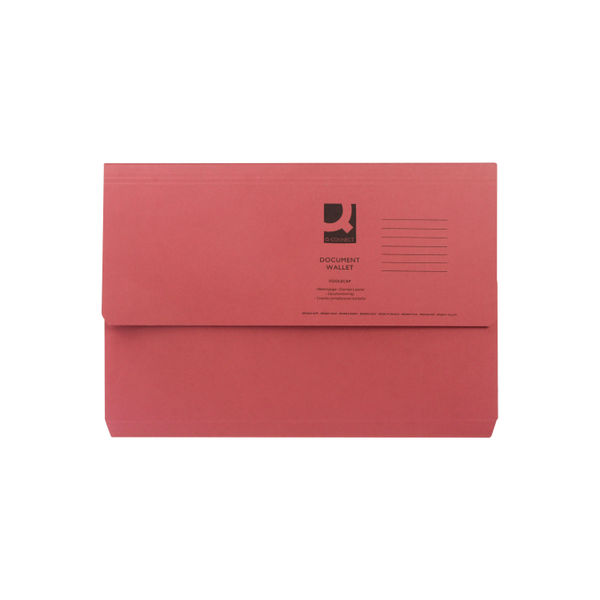 ValueX Document Wallet Manilla Foolscap Half Flap 285gsm Red (Pack 50) - 45118DENT