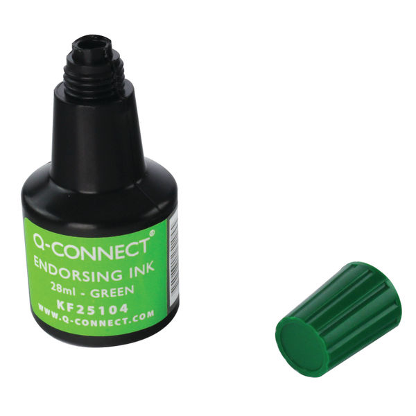 Q-Connect Endorse Ink 28ml Grn Pk10