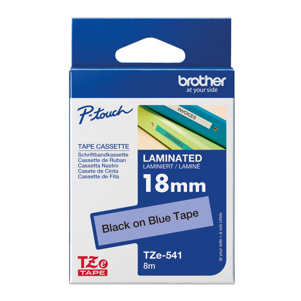 Brother TZe Tpe 18mmx8m Blk/Blue Tpe