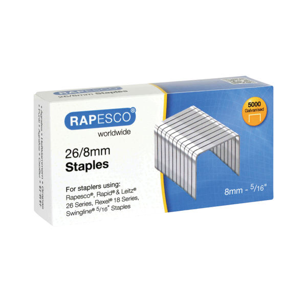 Rapesco Staples 26/8mm Box 5000 S11880Z3