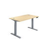 Jemini 1200mm Maple/Silver Sit Stand Desk