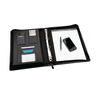 Monolith Leather Look Zipped Ring Binder with A4 Pad A4 Black 2827