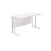 Jemini 1400x600mm White/White Cantilever Rectangular Desk