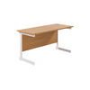 Jemini 1400x600mm Nova Oak/White Single Rectangular Desk