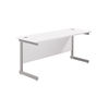 Jemini Single Rectangular Desk 1600x600x730mm White/Silver KF800676
