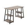 Jemini 1200x600mm Soho Grey Oak/Black Angled Shelves Desk