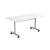 Jemini 1600x700mm White/Silver Rectangular Tilting Table