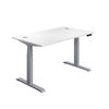 Jemini 1400mm White/Silver Sit Stand Desk