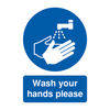 Safety Sign Wash Your Hands Please A5 PVC MD05851R