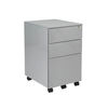 Jemini 3 Drawer Mobile Pedestal Steel 380x470x615mm Silver KF74155