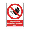 Safety Sign No Admittance Authorised Personnel Only Self-Adhesive A5 ML01551S