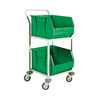 Green Mobile Storage Trolley c/w 2 Bins 321291