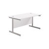 Jemini 1400x800mm White/Silver Single Rectangular Desk