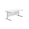 Jemini 1600x800mm White/Silver Single Rectangular Desk