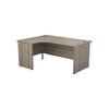 Jemini Radial Left Hand Panel End Desk 1600x1200x730mm Grey Oak KF805014