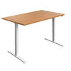 Jemini Economy Single Motor Sit/Stand Desk 1400x800x705-1220mm Nova Oak/White KF820476