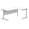 Polaris Right Hand Radial SU Cantilever Desk 1600x1200x730mm Arctic White/Silver KF821470