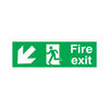Fire Exit Running Man Arrow Down Left PVC Safety Sign
