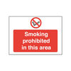 Safety Sign Smoking Prohibited in This Area 450x600mm PVC P35Z/R