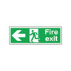 Safety Sign Fire Exit Running Man Arrow Left 150x450mm Self-Adhesive E97A/S