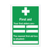 Safety Sign First Aid 600x450mm Self-Adhesive E91A/S