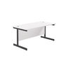 Jemini Rectangular Single Upright Cantilever Desk 1600x800x730mm White/Black KF810926