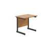 Jemini Rectangular Double Upright Cantilever Desk 800x600x730mm Nova Oak/Black KF819523