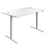 Jemini Economy Single Motor Sit/Stand Desk 1400x800x705-1220mm White/White KF820496
