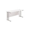 Jemini Rectangular Cantilever Desk 1800x600x730mm White/Silver KF806592
