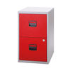 Bisley H672mm Grey/Red Home 2 Drawer Filing Cabinet