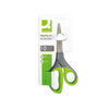 Q-Connect Premium Ergonomic Scissors 210mm Stainless Steel Blades Green/Grey Handle KF03987