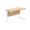 Astin Rectangular Single Upright Cantilever Desk 1200x600x730 Norwegian Beech/Arctic White KF824305