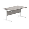 Polaris Rectangular Single Upright Cantilever Desk 1400x800x730mm Alaskan Grey Oak/White KF822000