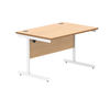 Polaris Rectangular Single Upright Cantilever Desk 1200x800x730mm Norwegian Beech/White KF821630