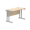 Polaris Rectangular Double Upright Cantilever Desk 1200x600x730mm Canadian Oak/Silver KF822180