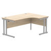 Polaris Right Hand Radial DU Cantilever Desk 1600x1200x730mm Canadian Oak/Silver KF822250