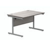 Polaris Rectangular Single Upright Cantilever Desk 1200x800x730mm Alaskan Grey Oak/Silver KF882342