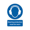 Safety Sign Hearing Protection Must be Worn A4 PVC MA01950R