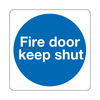 Safety Sign Fire Door Keep Shut 100x100mm Self-Adhesive (Pack of 5) KM14AS