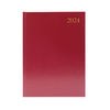 Desk Diary Day Per Page A4 Burgundy 2024 KFA41BG24