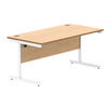 Astin Rectangular Single Upright Cantilever Desk 1600x800x730 Norwegian Beech/Arctic White KF824350