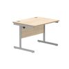 Astin Rectangular Single Upright Cantilever Desk 800x800x730mm Oak/Silver KF800050