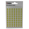 Blick Coloured Labels in Bags Round 8mm Dia 490 Per Bag Yellow (Pack of 9800) RS003458