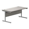 Astin Rectangular Single Upright Cantilever Desk 1600x800x730mm Alaskan Grey Oak/Silver KF803697